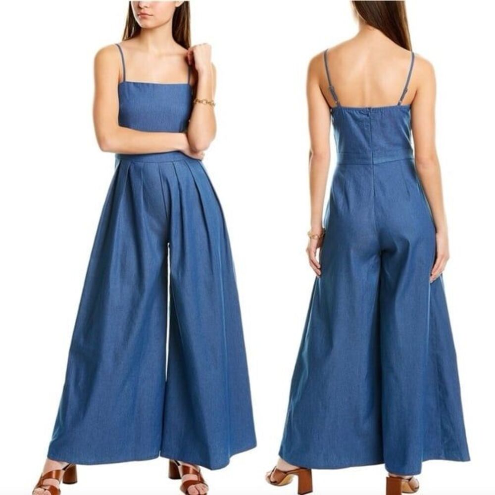 Gracia Blue Wide-Leg Denim Jumpsuit